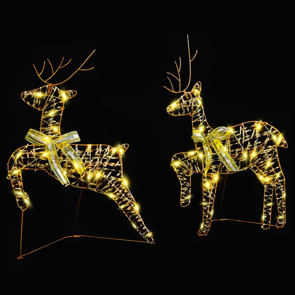 LED Rensdyr med 40 LED'er 2 pcs Varm hvid PET