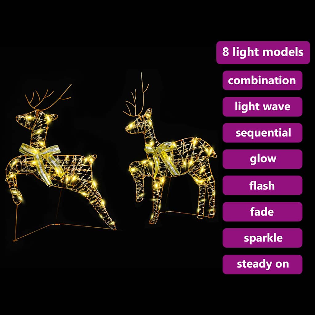 LED Rensdyr med 40 LED'er 2 pcs Varm hvid PET
