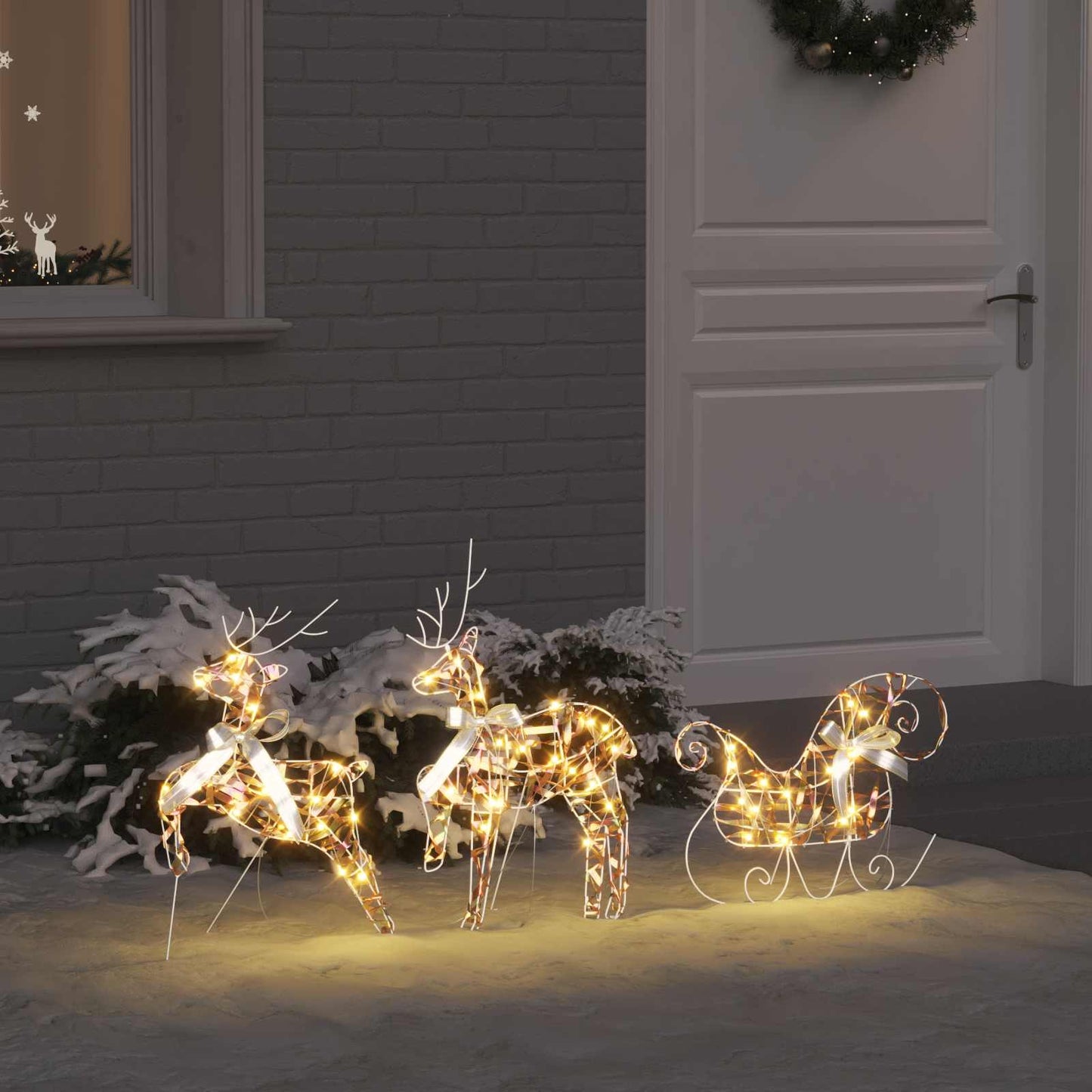 LED Rensdyr med 60 LED'er 3 pcs Varm hvid PET