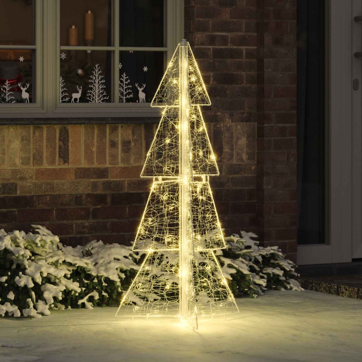 Juletræ med 100 LED'er Varm hvid 120 cm Akryl