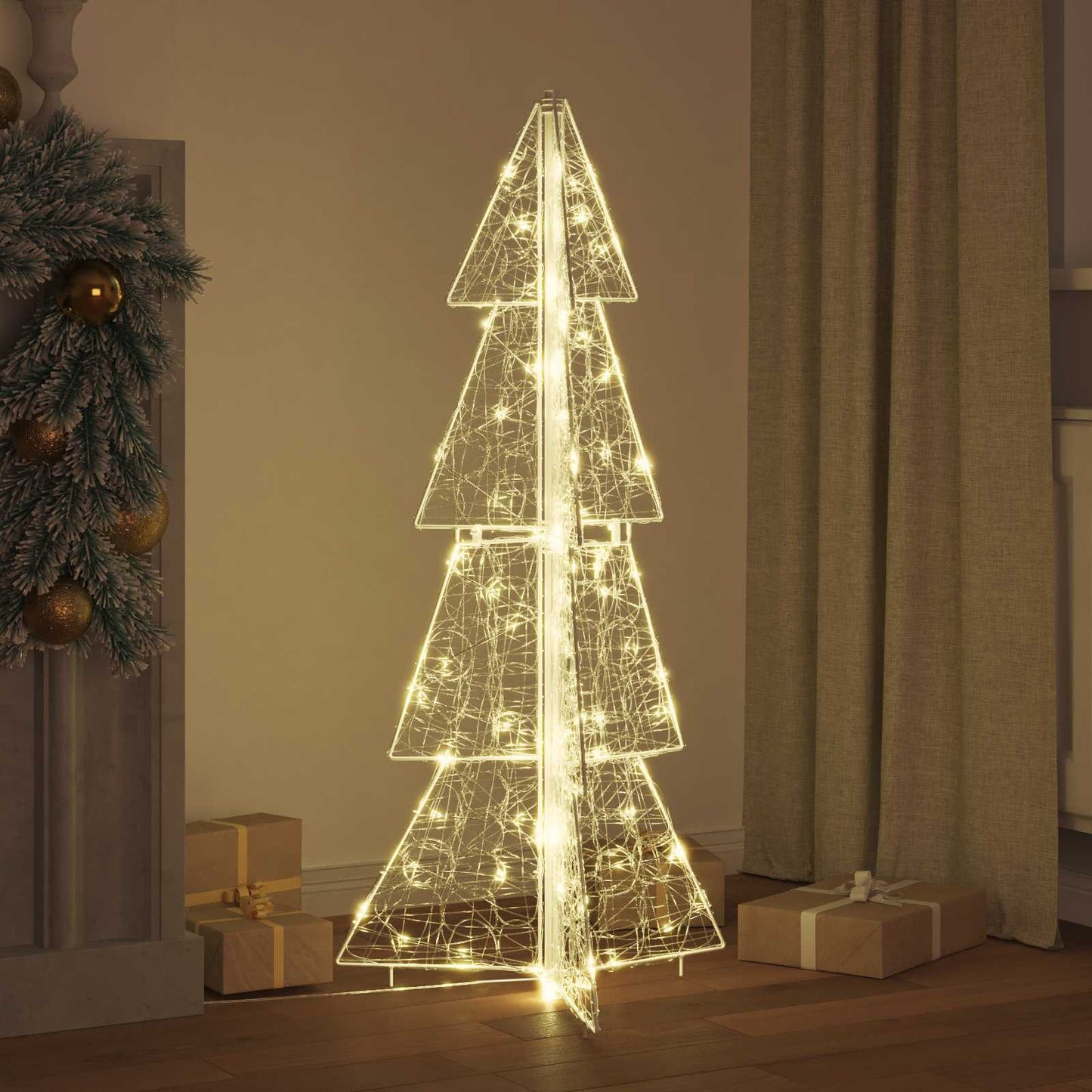 Juletræ med 100 LED'er Varm hvid 120 cm Akryl