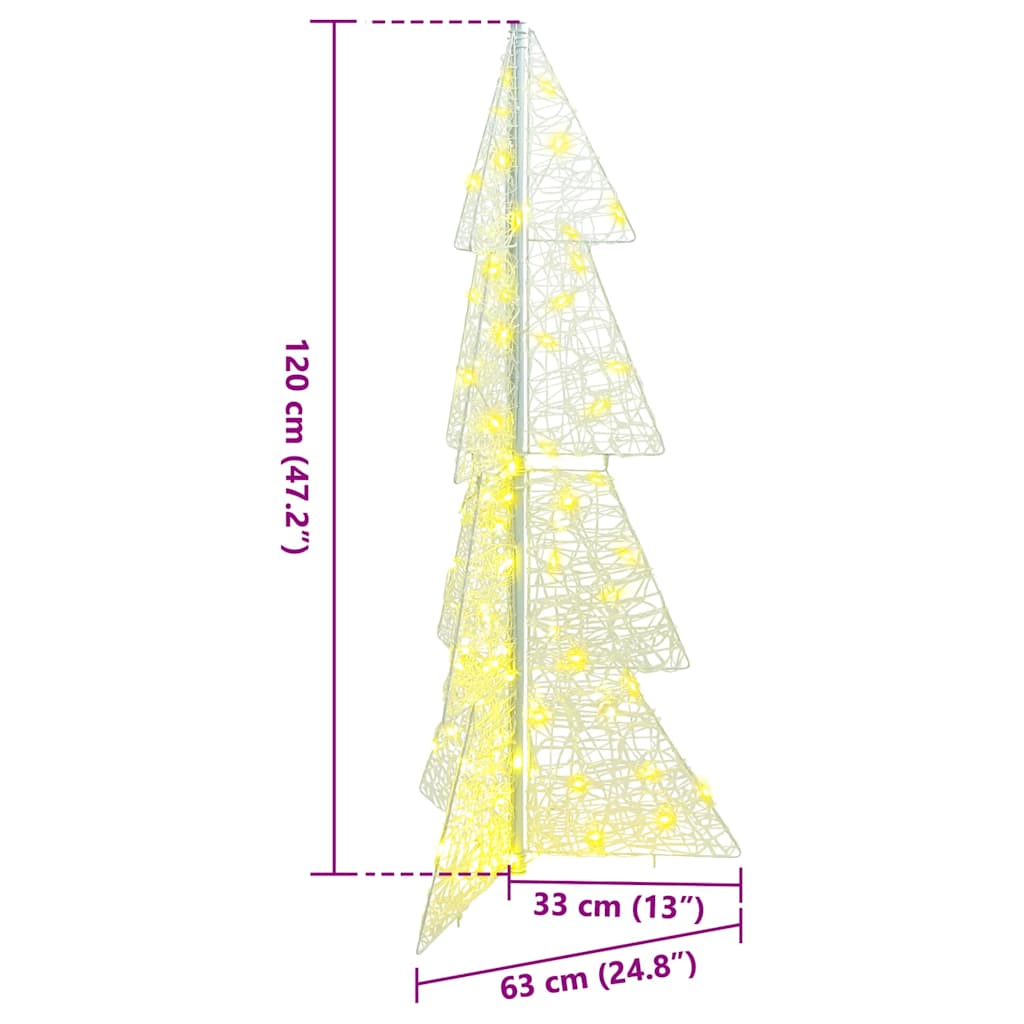 Juletræ med 100 LED'er Varm hvid 120 cm Akryl