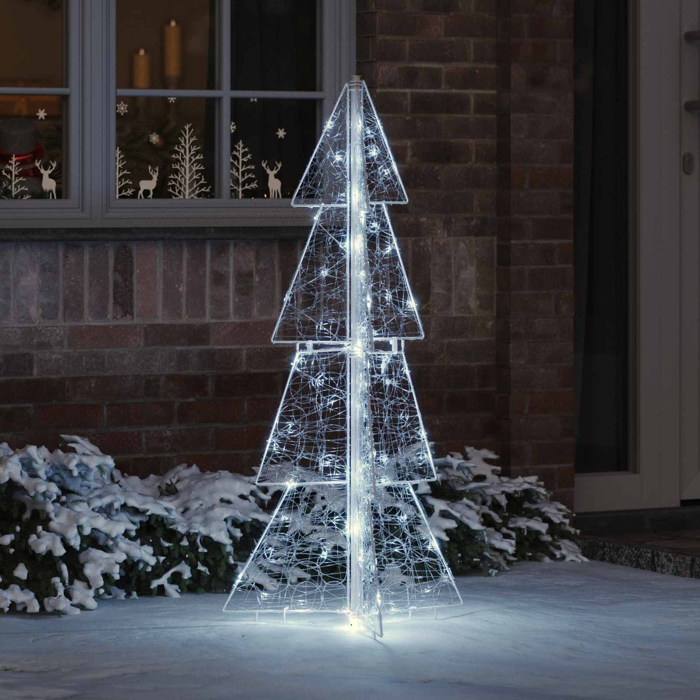 Juletræ med 100 LED'er Kold Hvid 120 cm Akryl