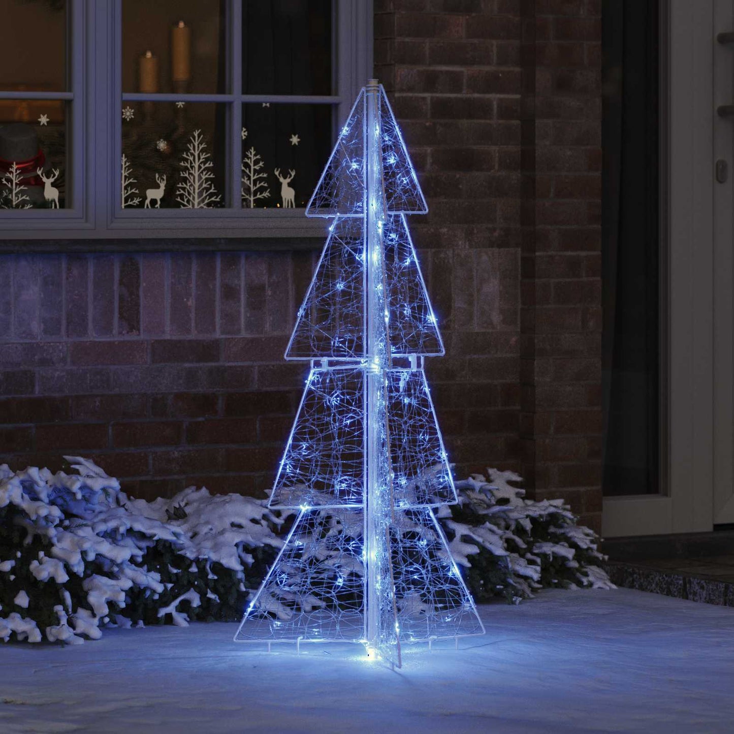Juletræ med 100 LED'er Blå 120 cm Akryl