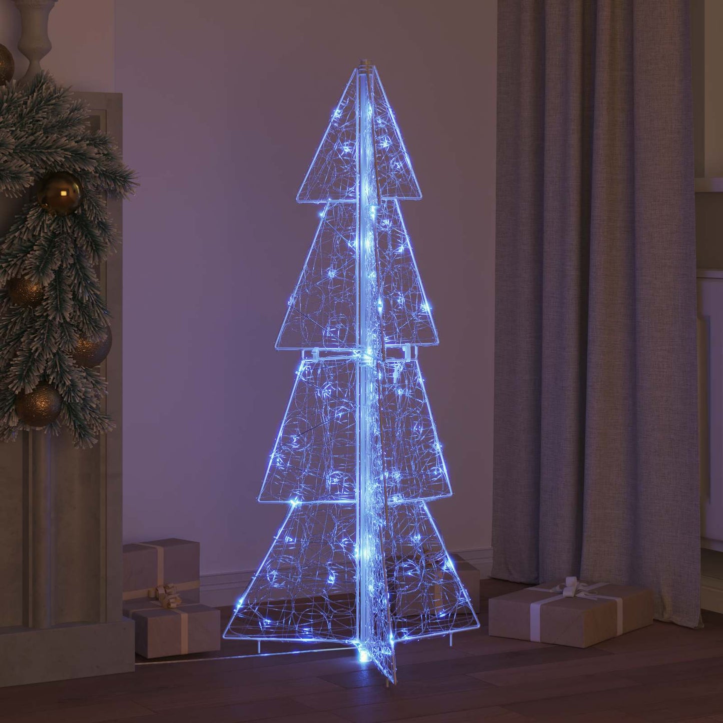 Juletræ med 100 LED'er Blå 120 cm Akryl