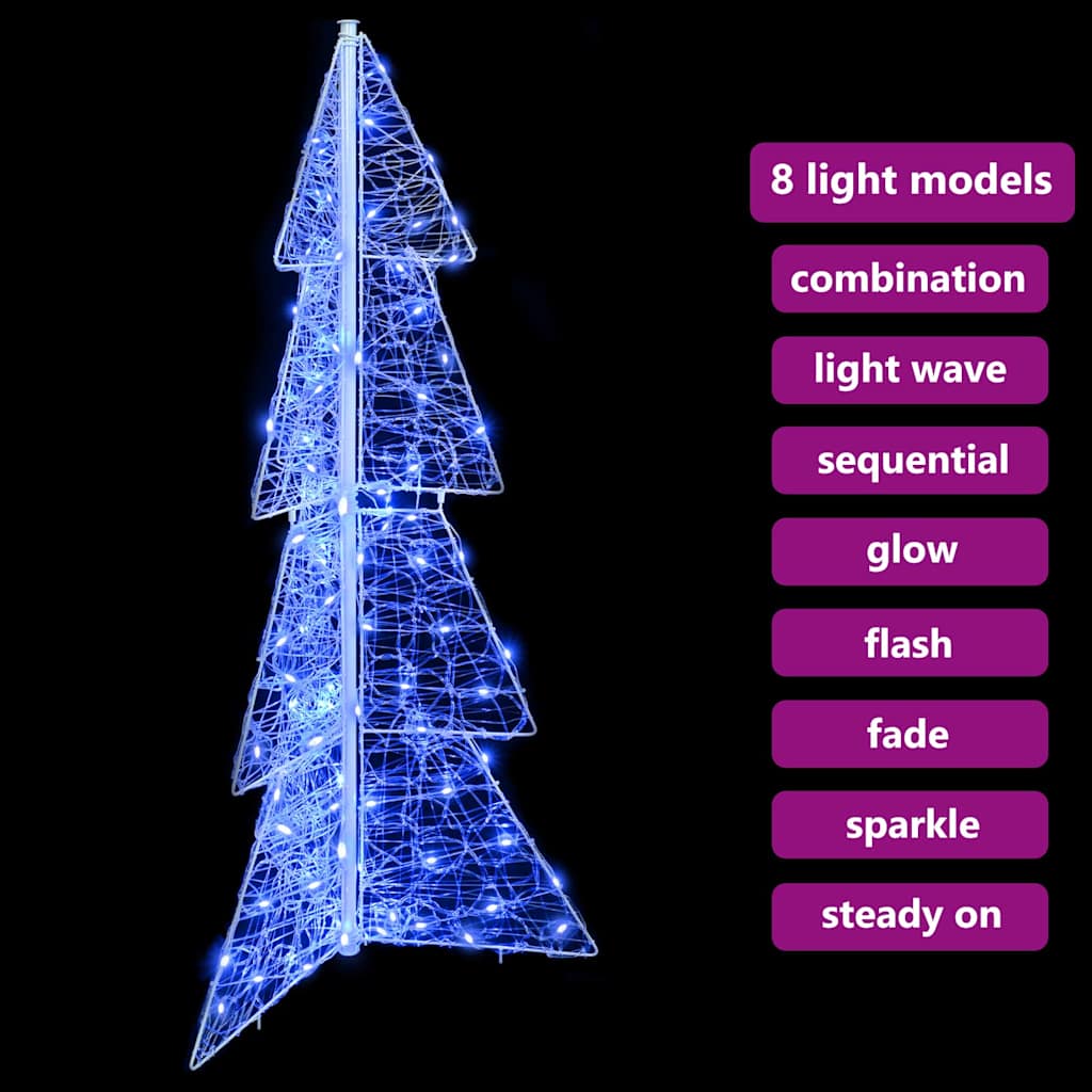 Juletræ med 100 LED'er Blå 120 cm Akryl