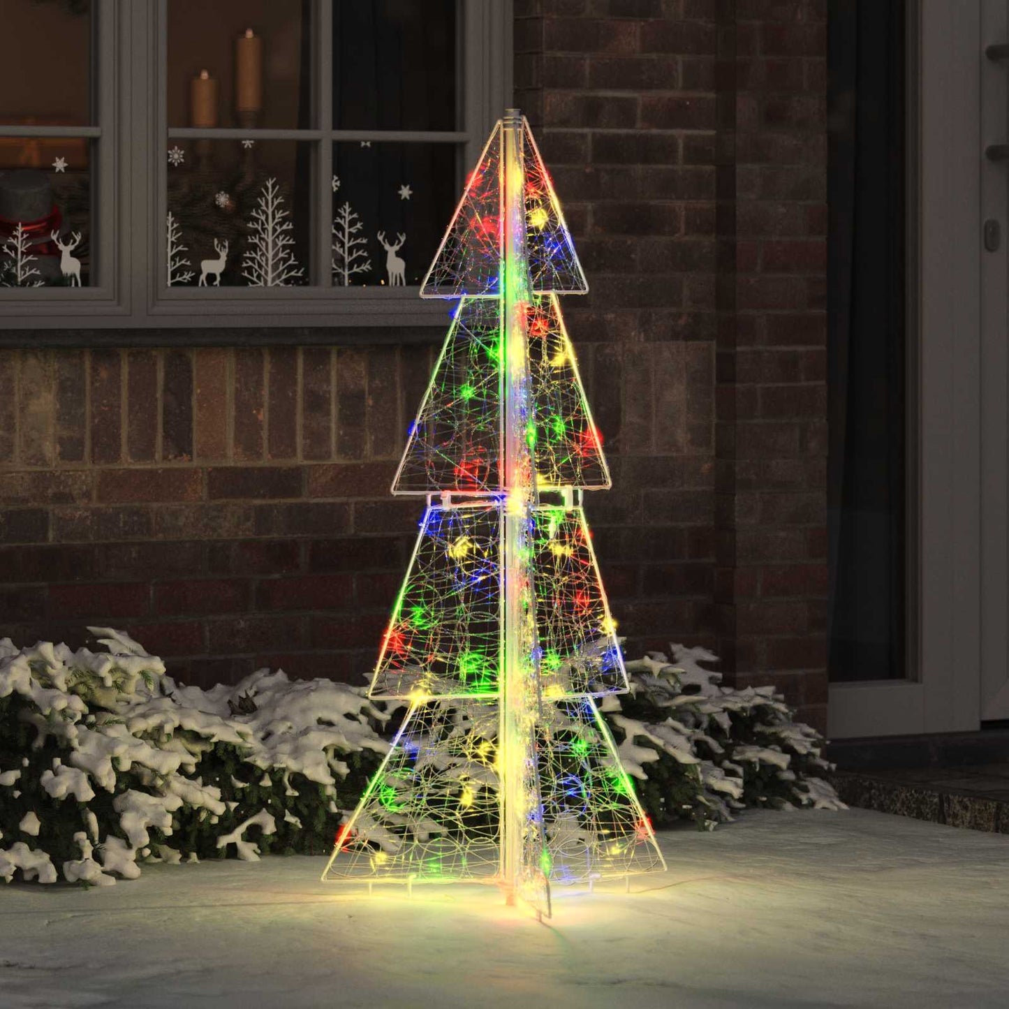 Juletræ med 100 LED'er Flerfarvet 120 cm Akryl