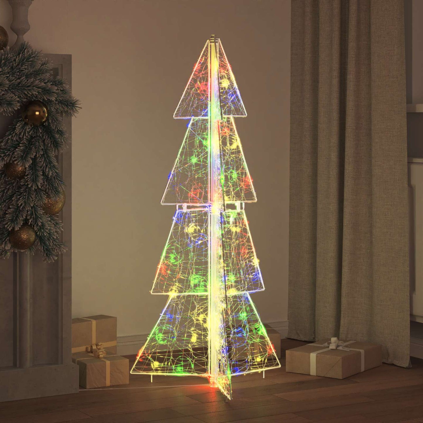 Juletræ med 100 LED'er Flerfarvet 120 cm Akryl