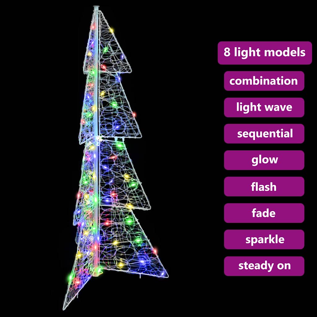 Juletræ med 100 LED'er Flerfarvet 120 cm Akryl