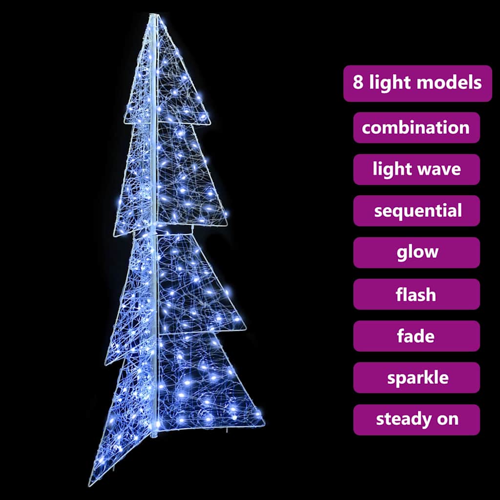 Juletræ med 160 LED'er Kold Hvid 150 cm Akryl