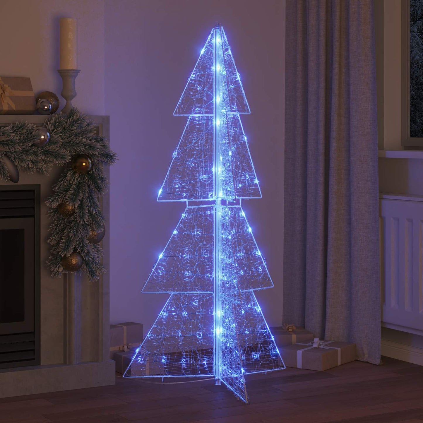 Juletræ med 160 LED'er Blå 150 cm Akryl