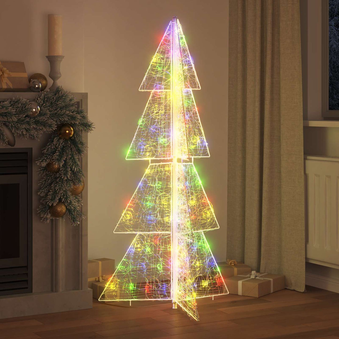 Juletræ med 160 LED'er Flerfarvet 150 cm Akryl