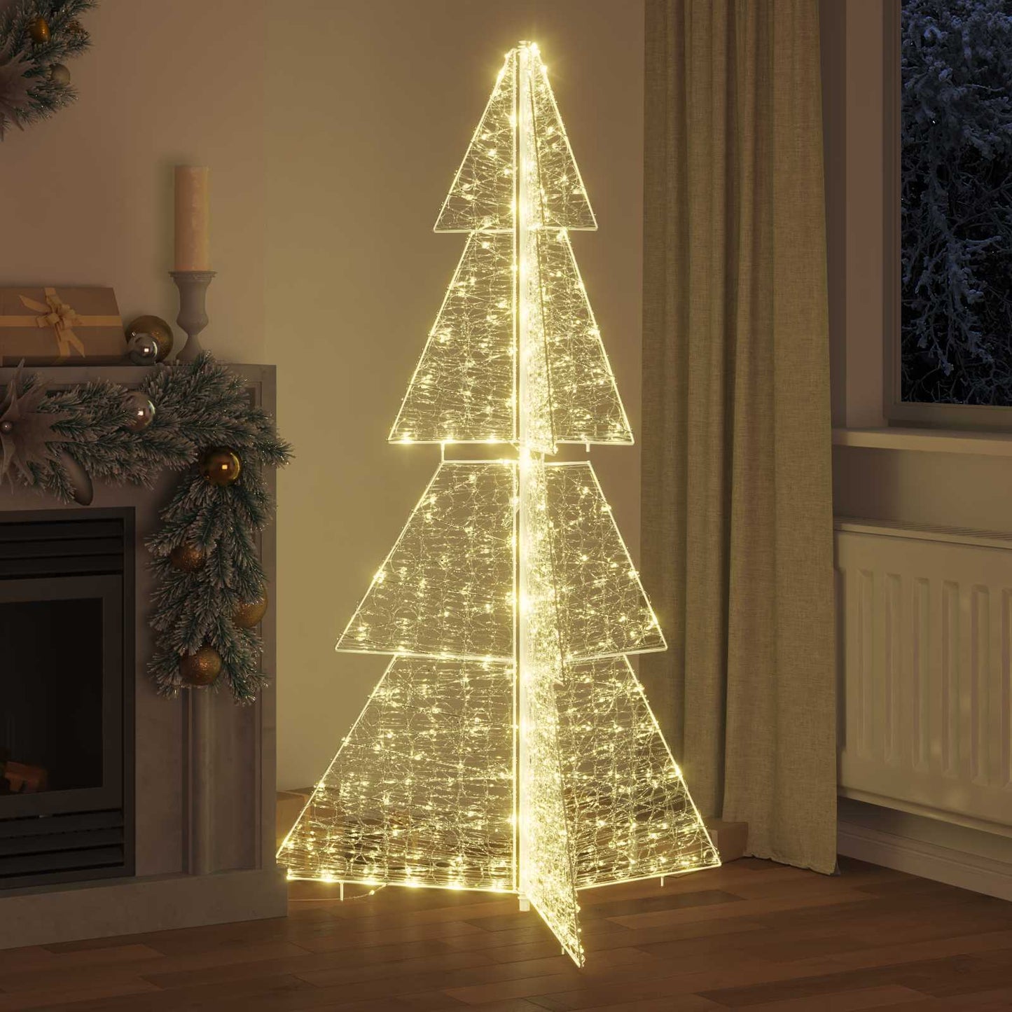 Juletræ med 240 LED'er Varm hvid 180 cm Akryl