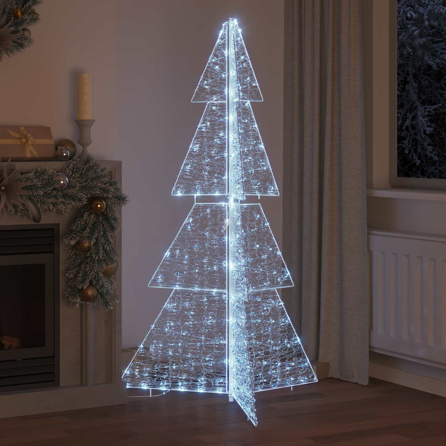 Juletræ med 240 LED'er Kold Hvid 180 cm Akryl