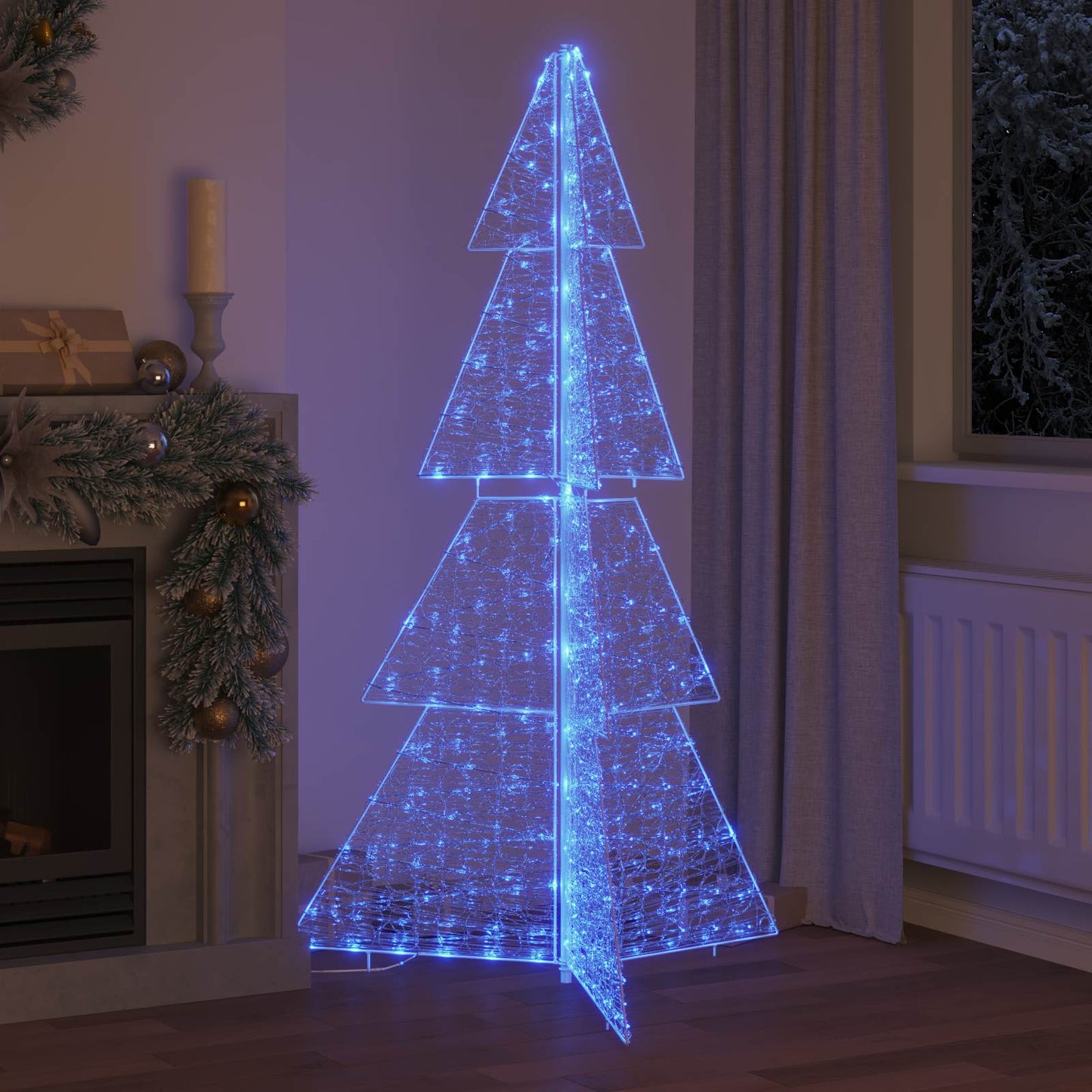 Juletræ med 240 LED'er Blå 180 cm Akryl