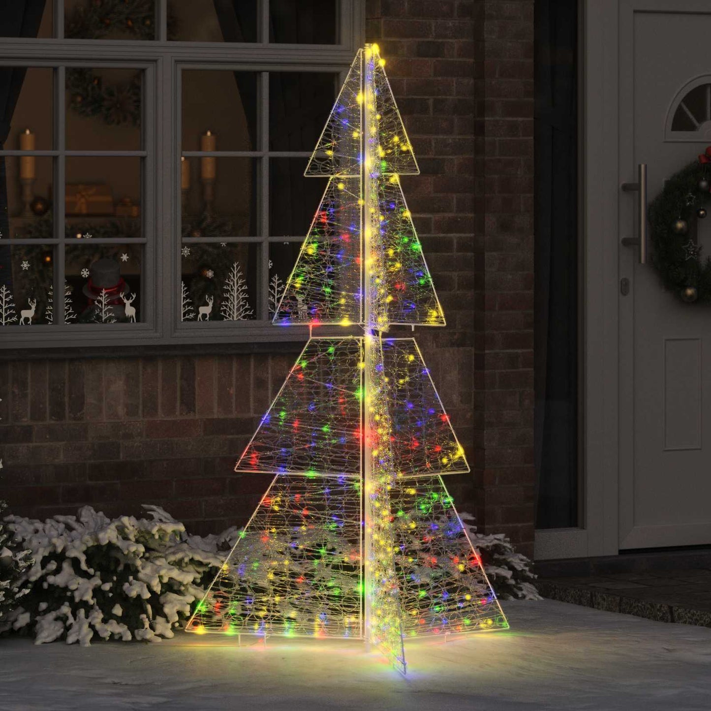 Juletræ med 240 LED'er Flerfarvet 180 cm Akryl