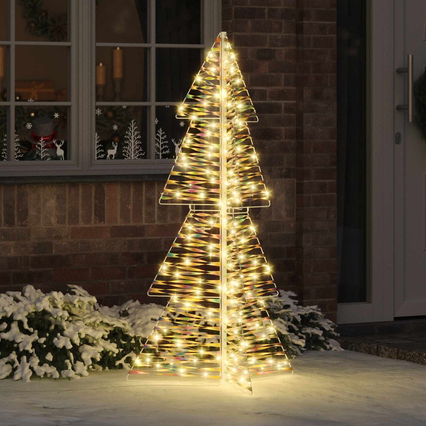 Juletræ med 160 LED'er Varm hvid 150 cm PET
