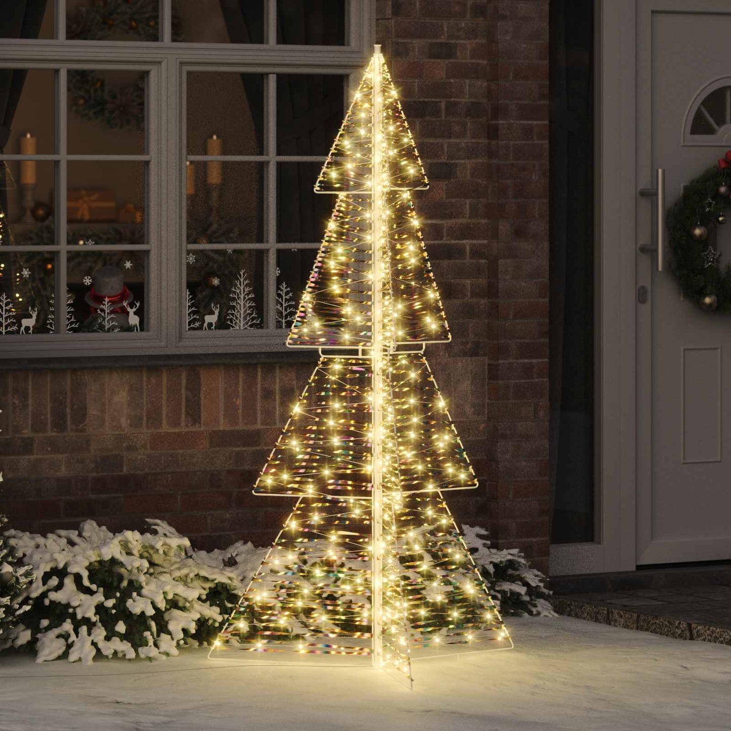 Juletræ med 240 LED'er Varm hvid 180 cm PET