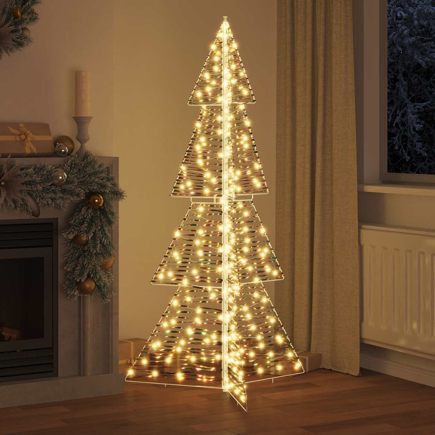Juletræ med 240 LED'er Varm hvid 180 cm PET