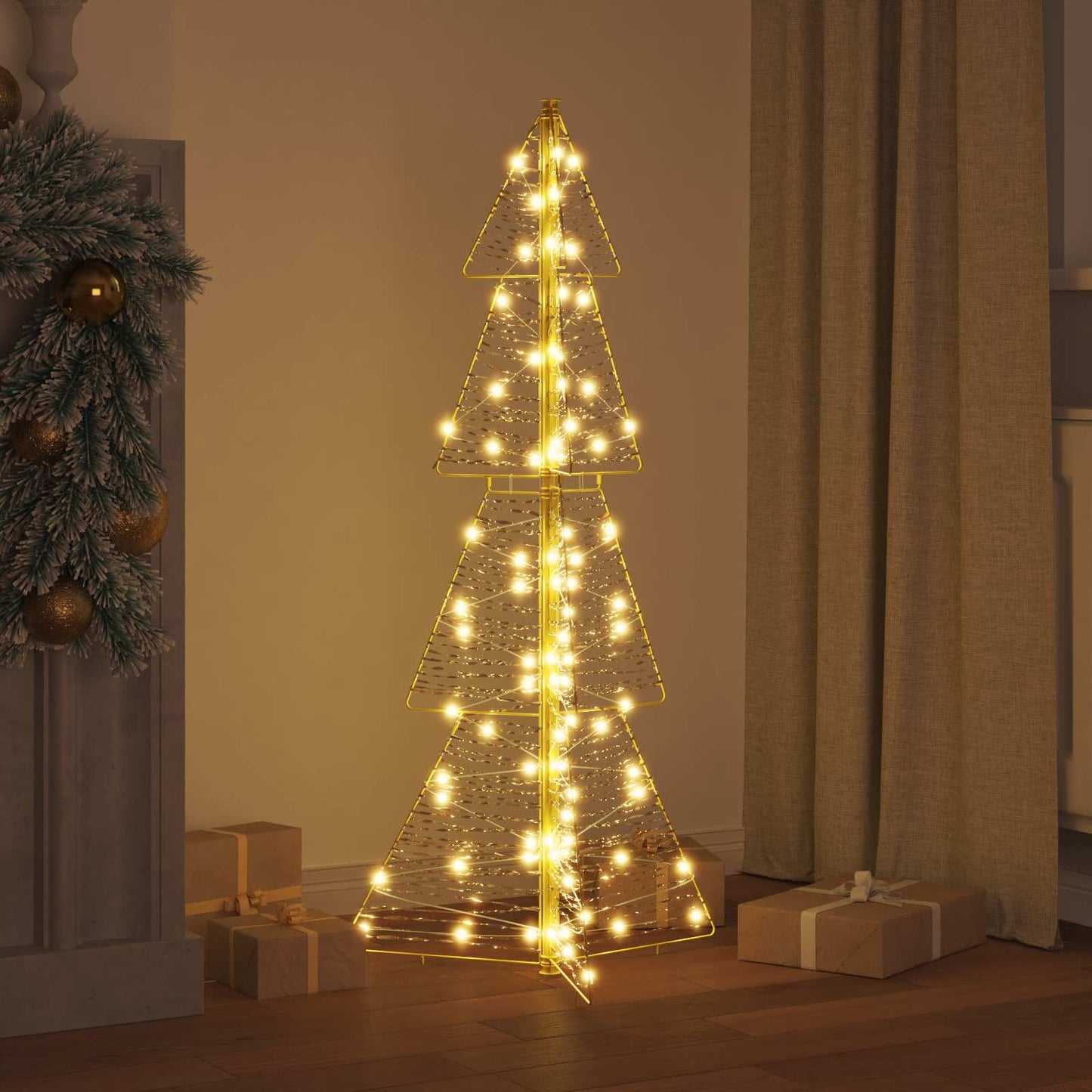 Juletræ med 100 LED'er Varm hvid 120 cm PET