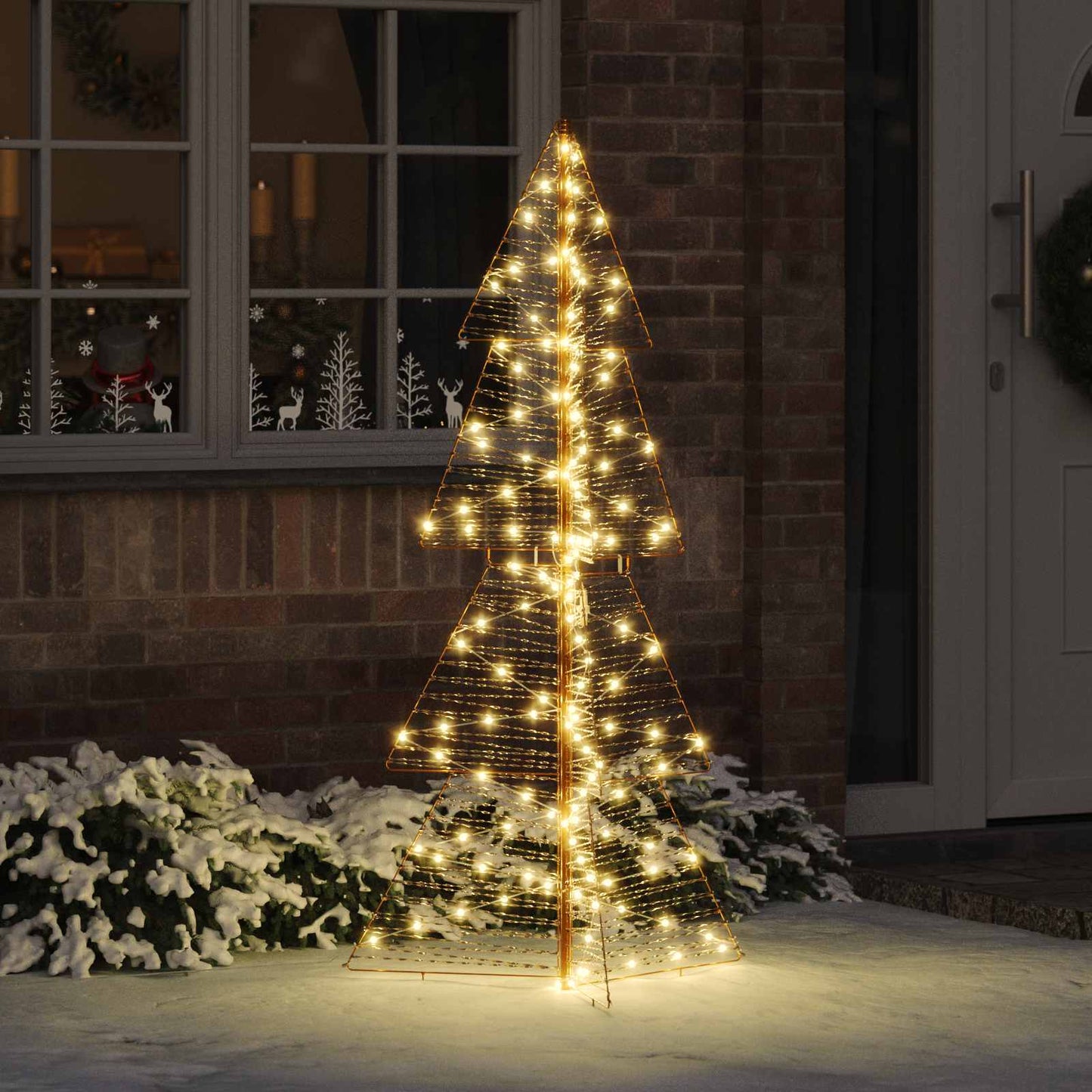 Juletræ med 160 LED'er Varm hvid 150 cm PET