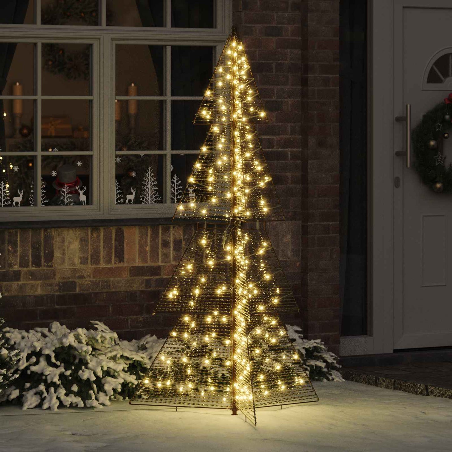 Juletræ med 240 LED'er Varm hvid 180 cm PET