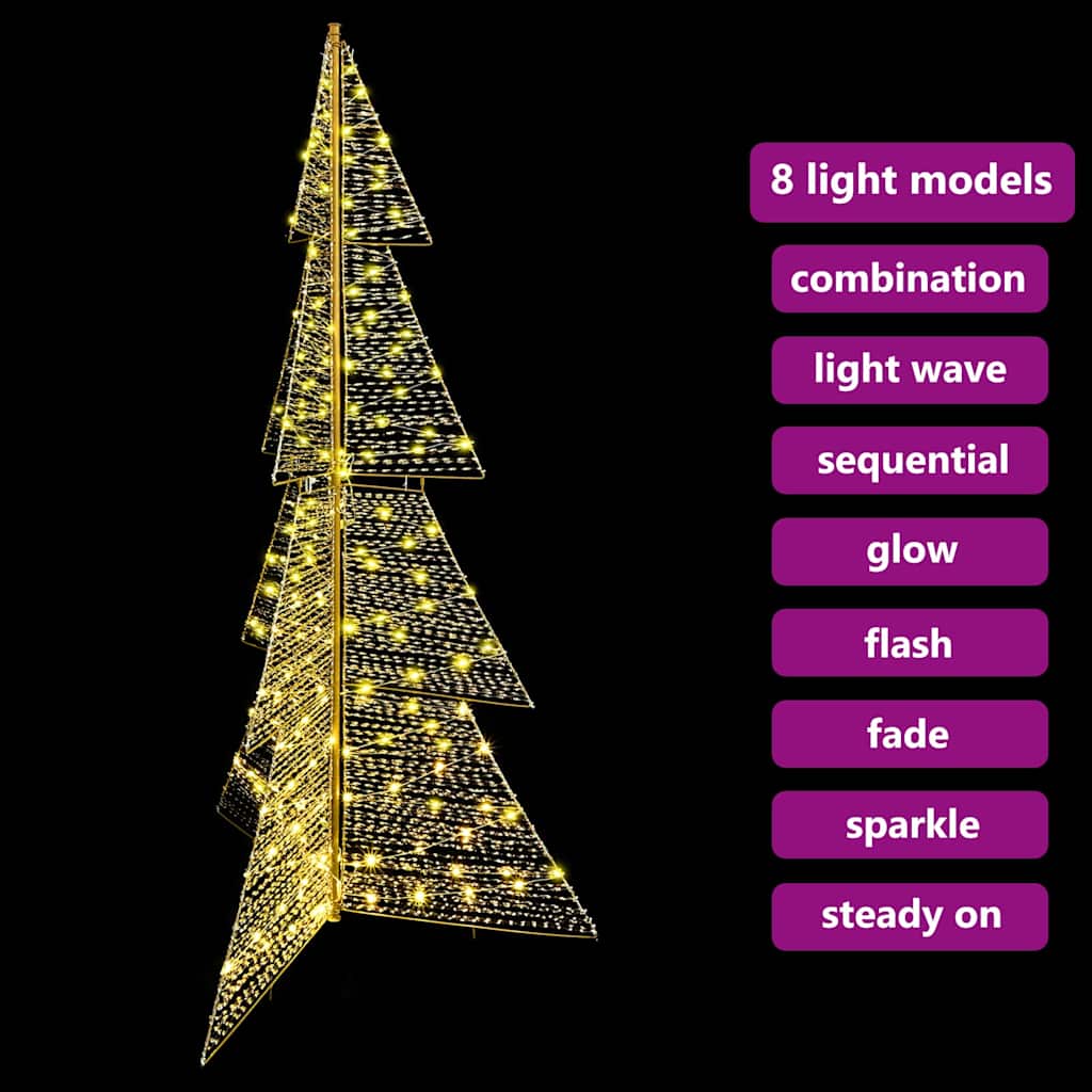 Juletræ med 240 LED'er Varm hvid 180 cm PET