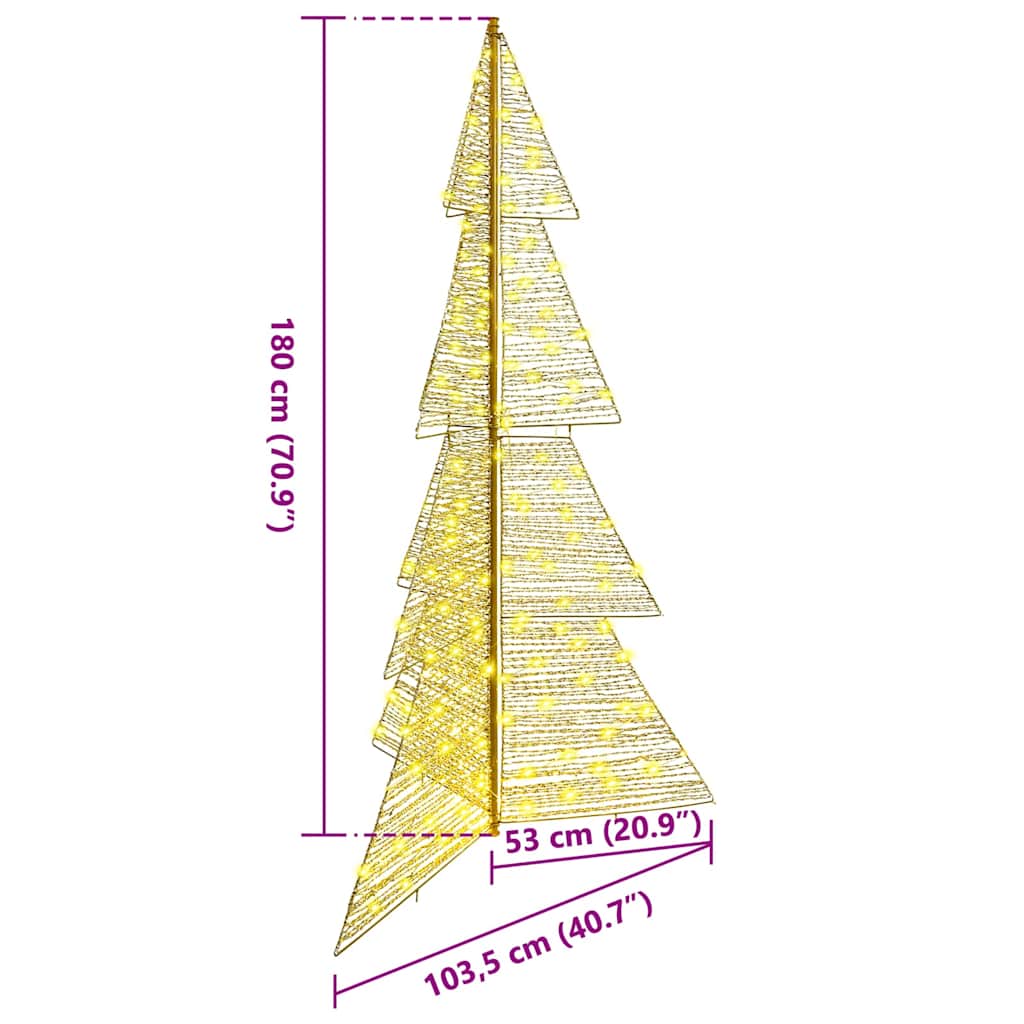 Juletræ med 240 LED'er Varm hvid 180 cm PET