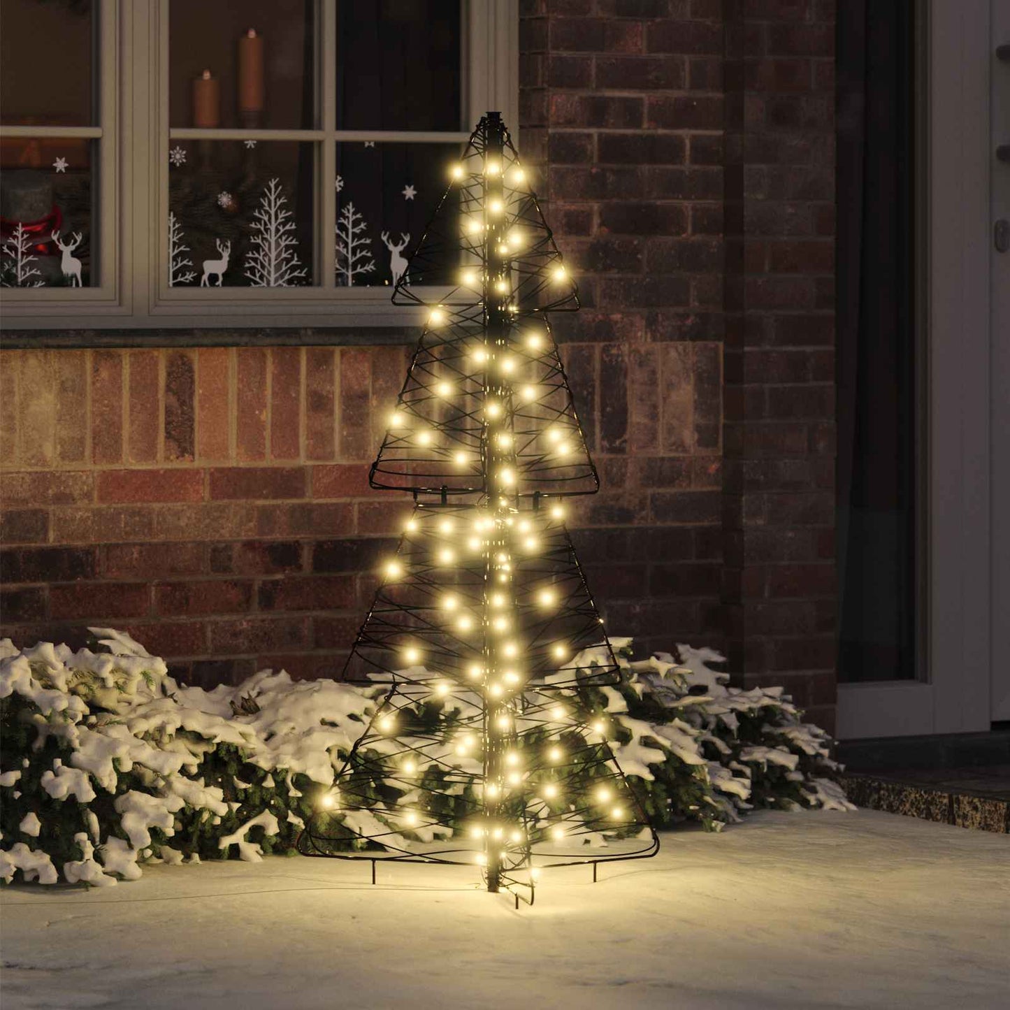 Juletræ med 100 LED'er Varm hvid 120 cm Rattan