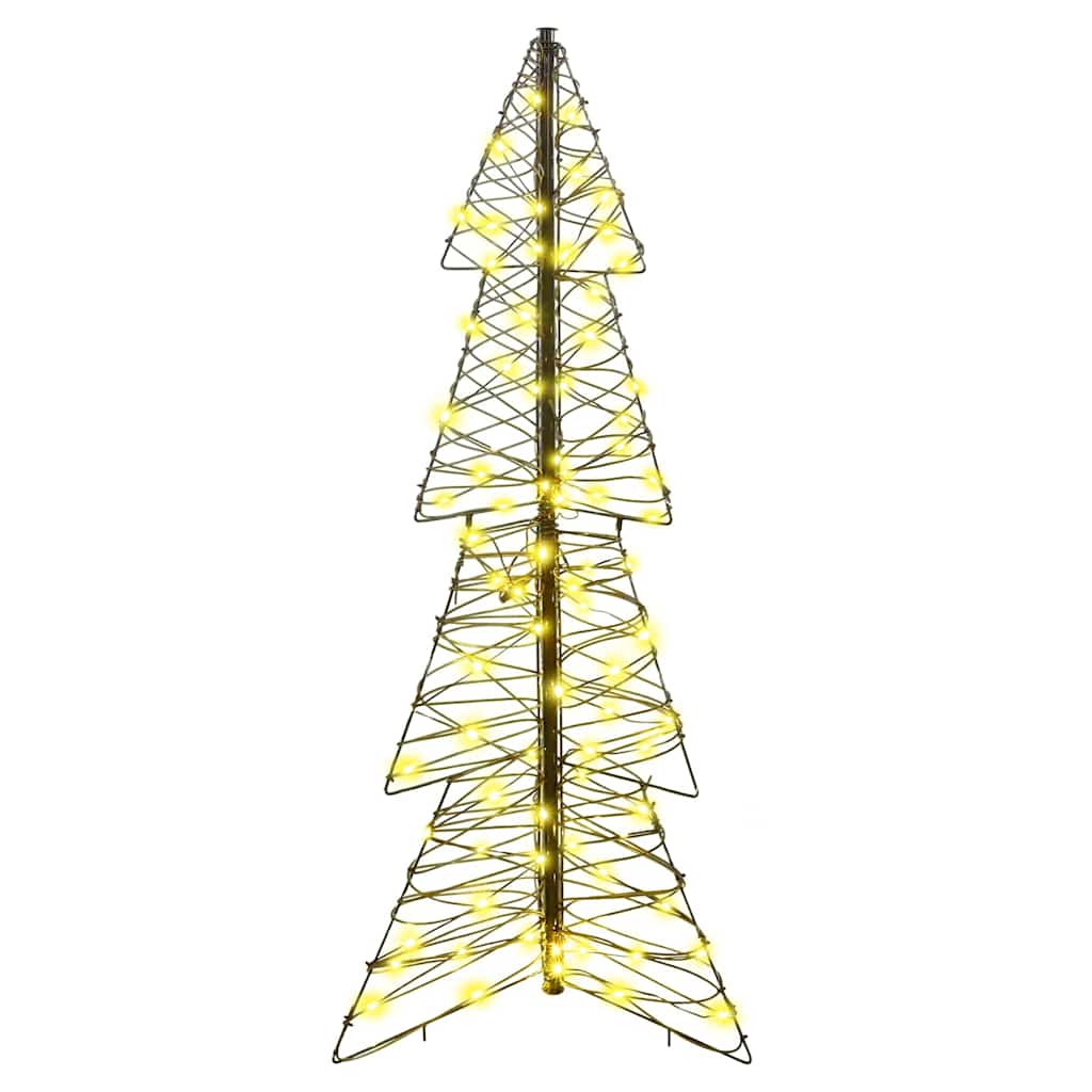 Juletræ med 100 LED'er Varm hvid 120 cm Rattan