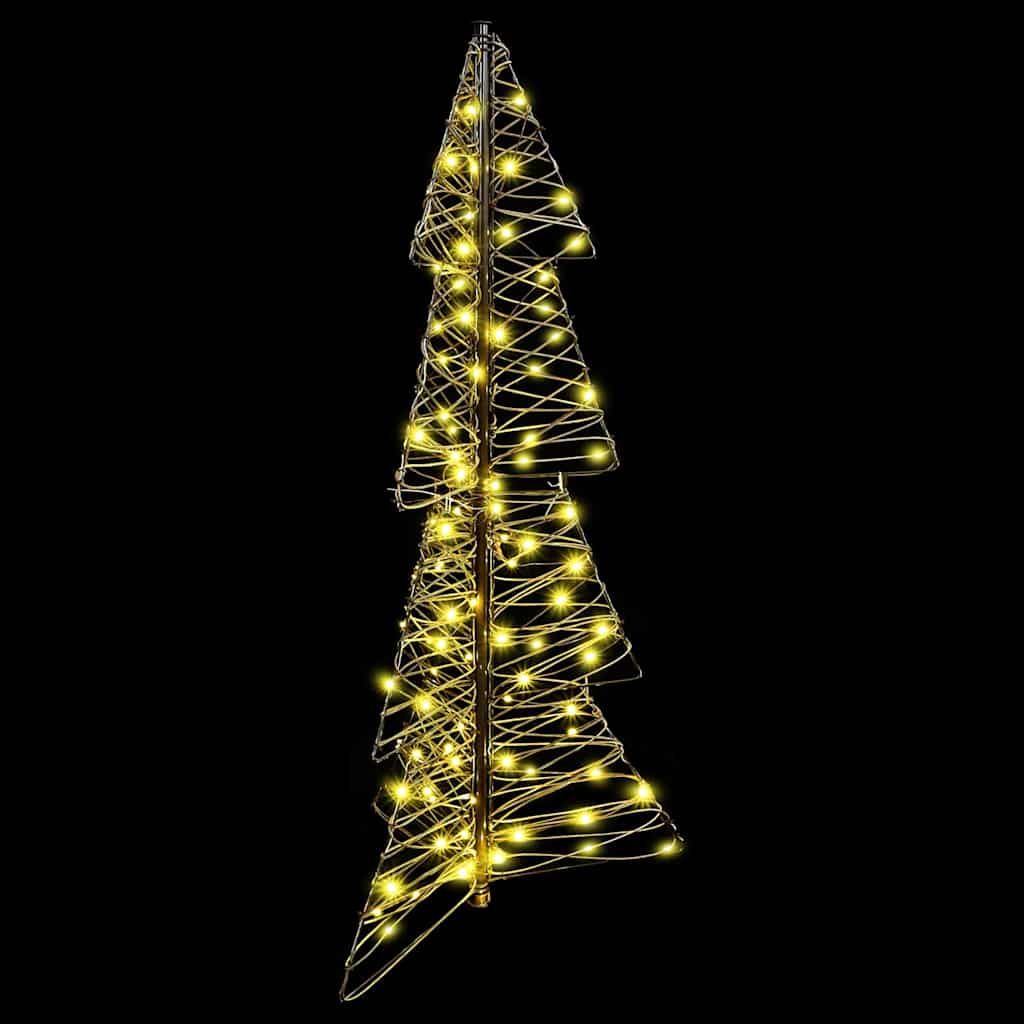 Juletræ med 100 LED'er Varm hvid 120 cm Rattan