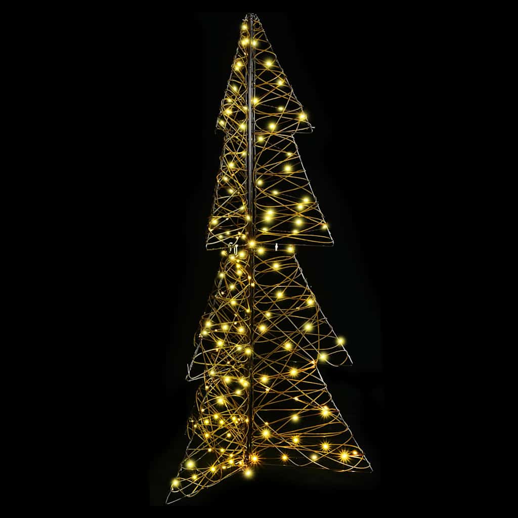 Juletræ med 160 LED'er Varm hvid 150 cm Rattan