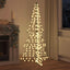 Juletræ med 240 LED'er Varm hvid 180 cm Rattan