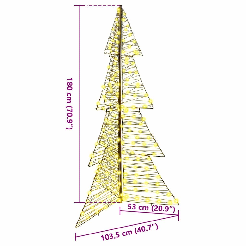 Juletræ med 240 LED'er Varm hvid 180 cm Rattan