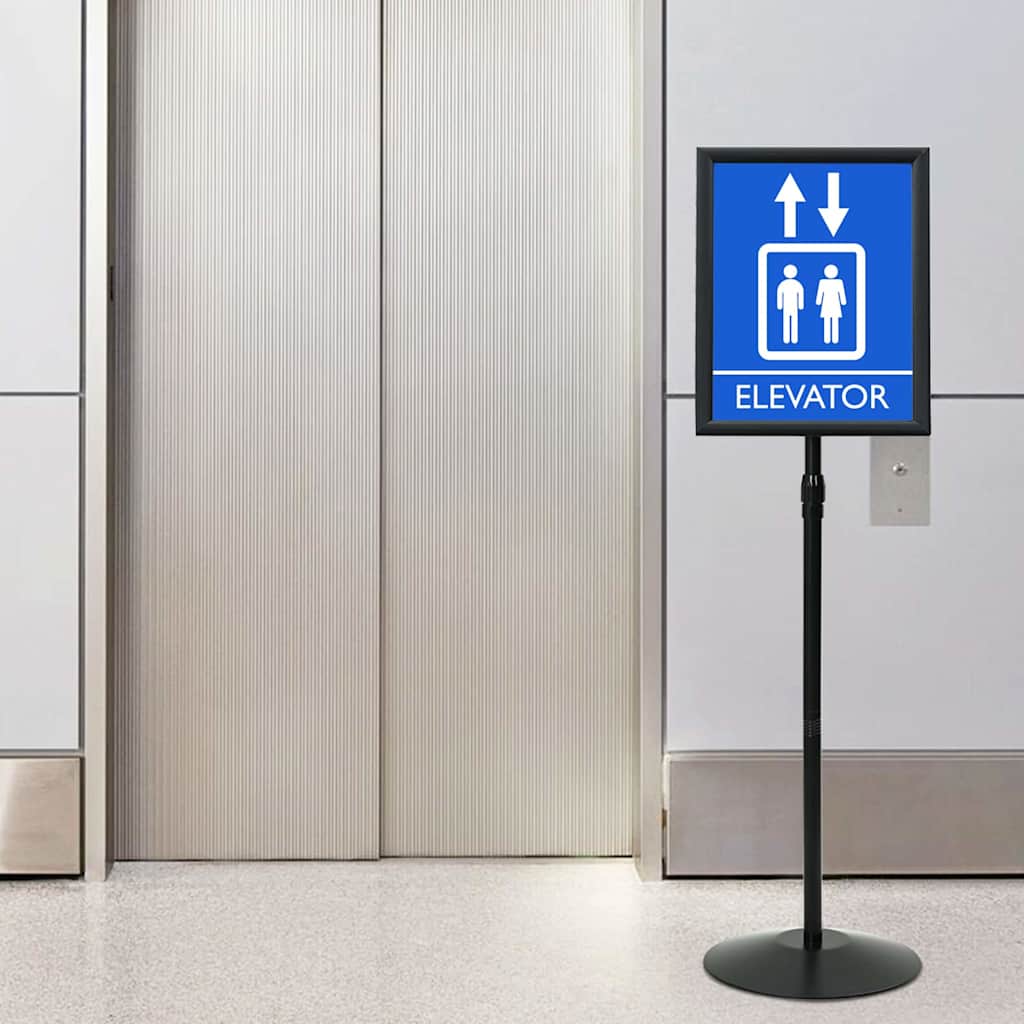 Pedestal Plakatstand Sølv a3 PVC og Stål