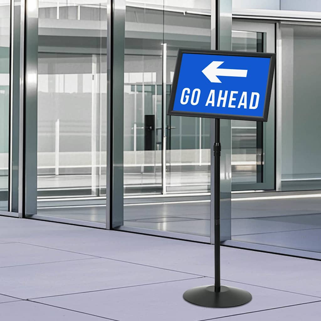 Pedestal Plakatstand Sølv a3 PVC og Stål