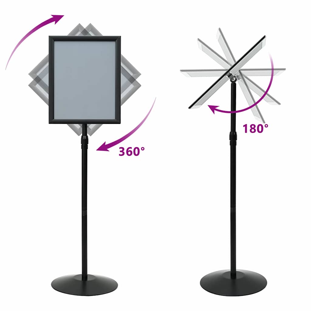 Pedestal Plakatstand Sølv a3 PVC og Stål