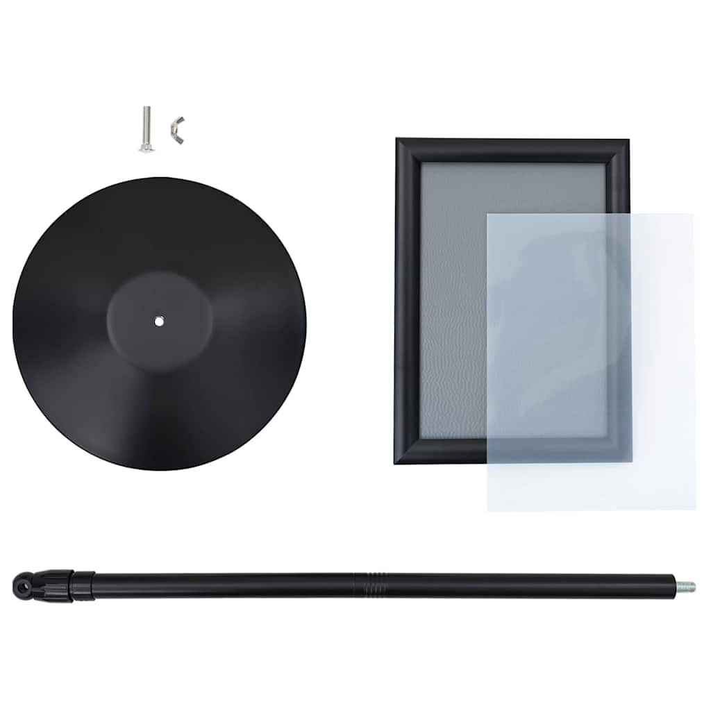 Pedestal Plakatstand Sølv a4 PVC og Stål