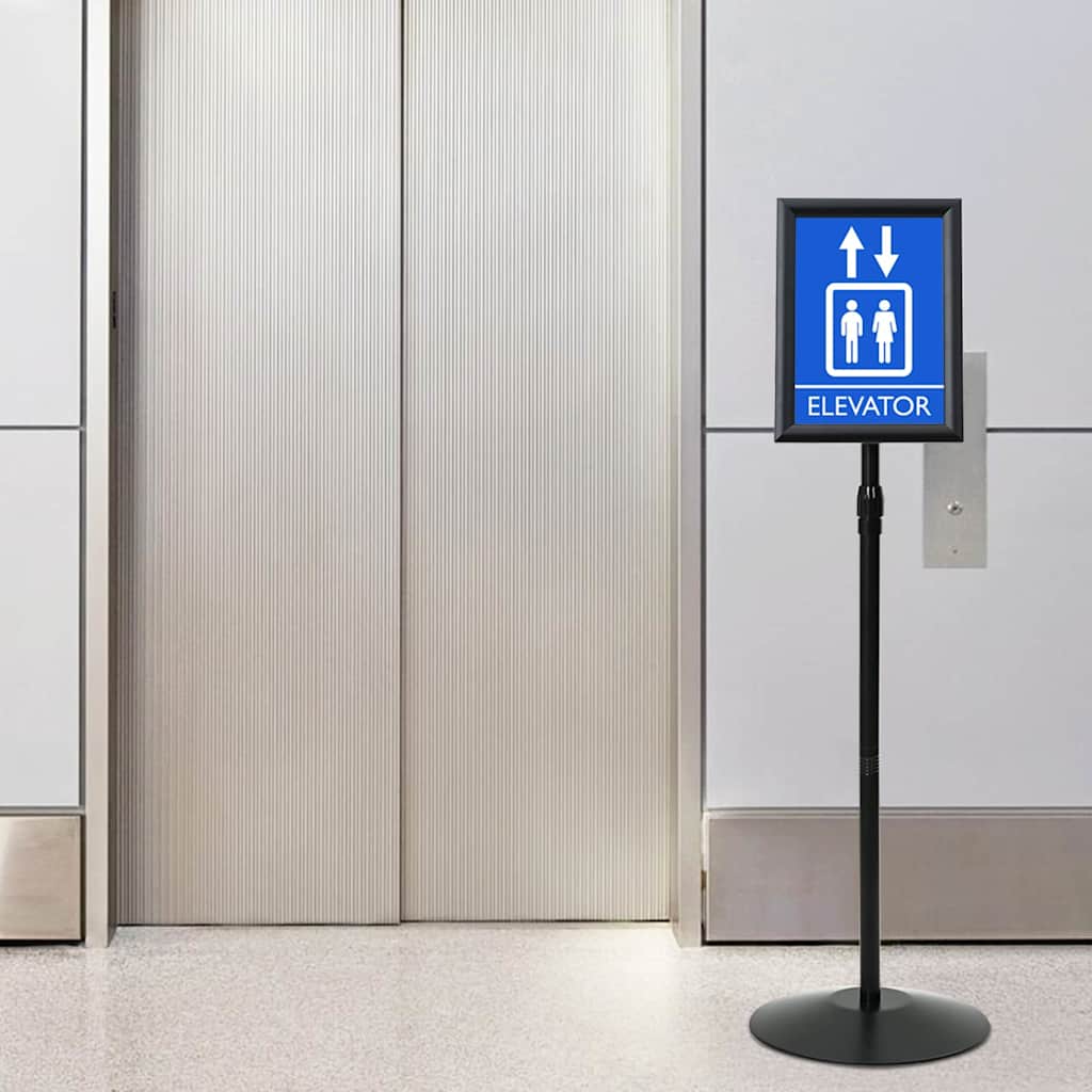 Pedestal Plakatstand Sølv a4 PVC og Stål