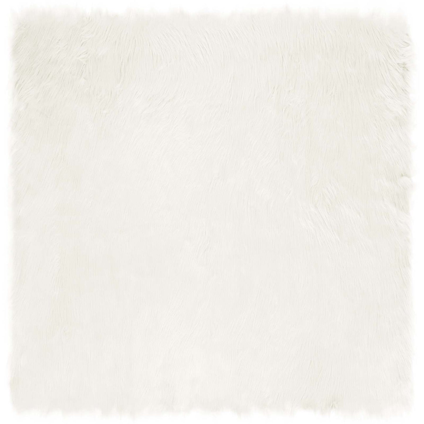 Fuskobbel lammeskindstæppe TAFALLA Hvid 160 x 160 cm Polyester