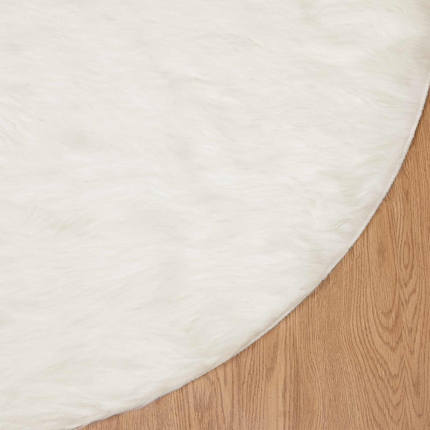 Fuskobbel lammeskindstæppe TAFALLA Hvid Ø 200 cm Polyester
