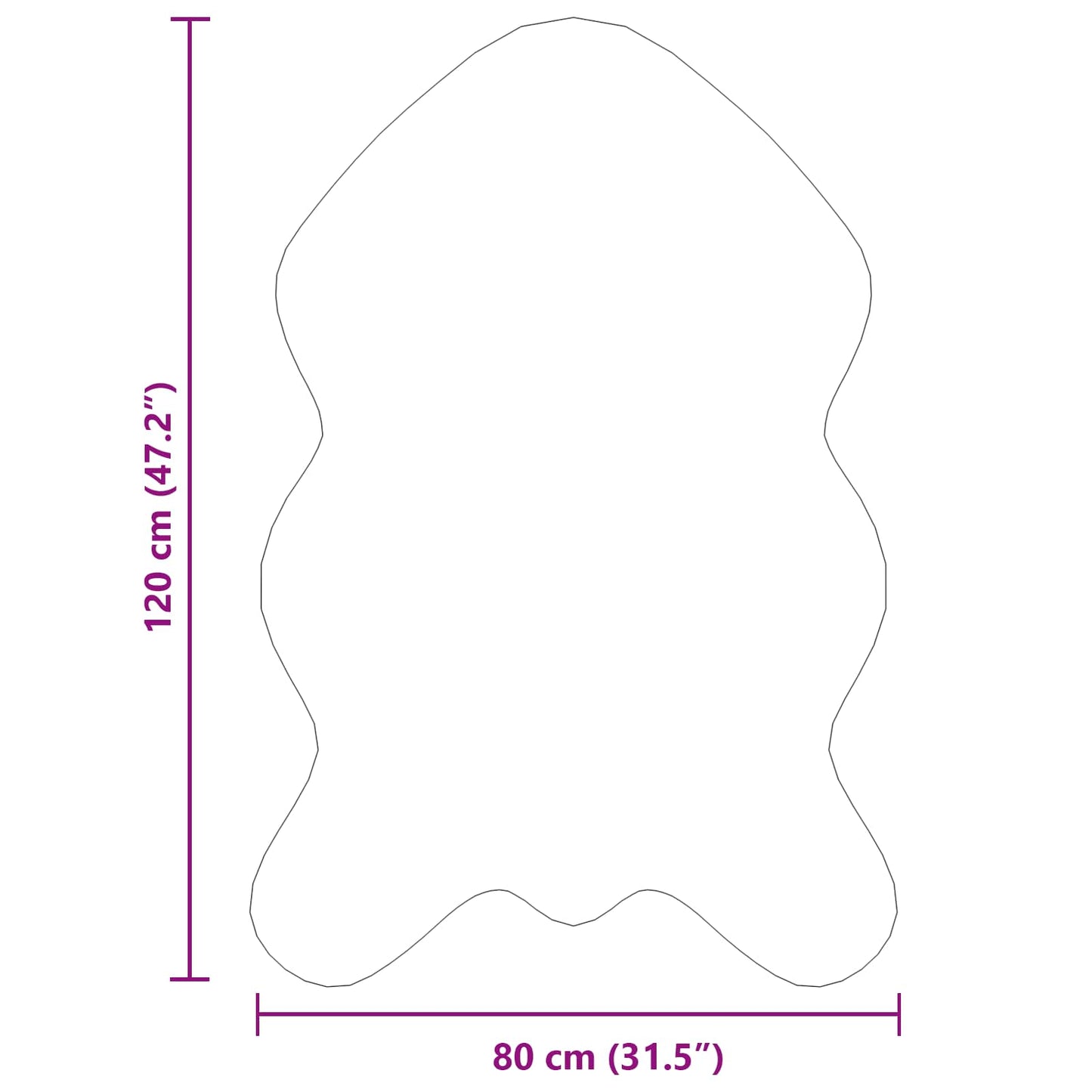 Fuskobbel lammeskindstæppe TAFALLA Hvid 80 x 120 cm Polyester