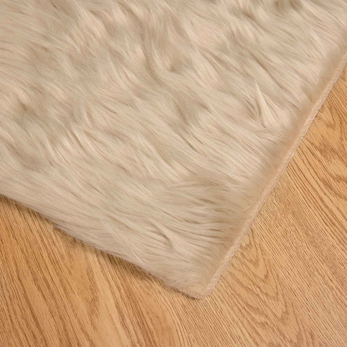 Fuskobbel lammeskindstæppe TAFALLA Beige 80 x 250 cm Polyester