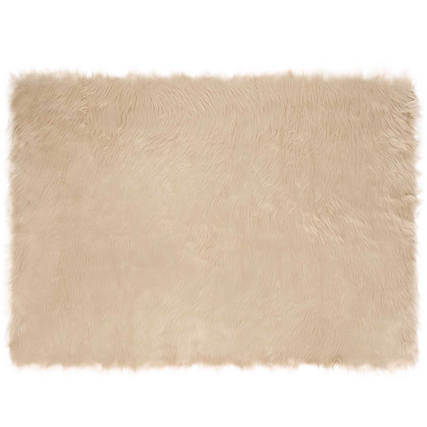 Fuskobbel lammeskindstæppe TAFALLA Beige 120 x 170 cm Polyester
