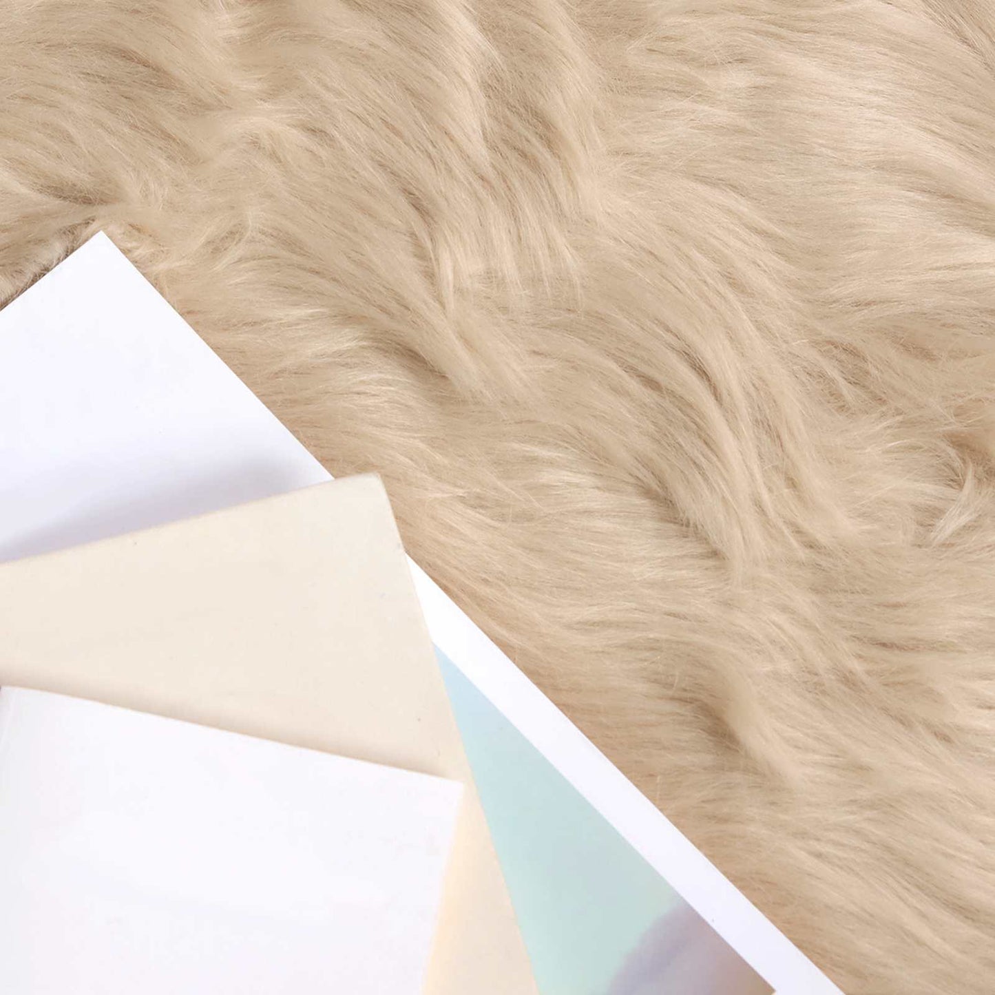 Fuskobbel lammeskindstæppe TAFALLA Beige 160 x 230 cm Polyester