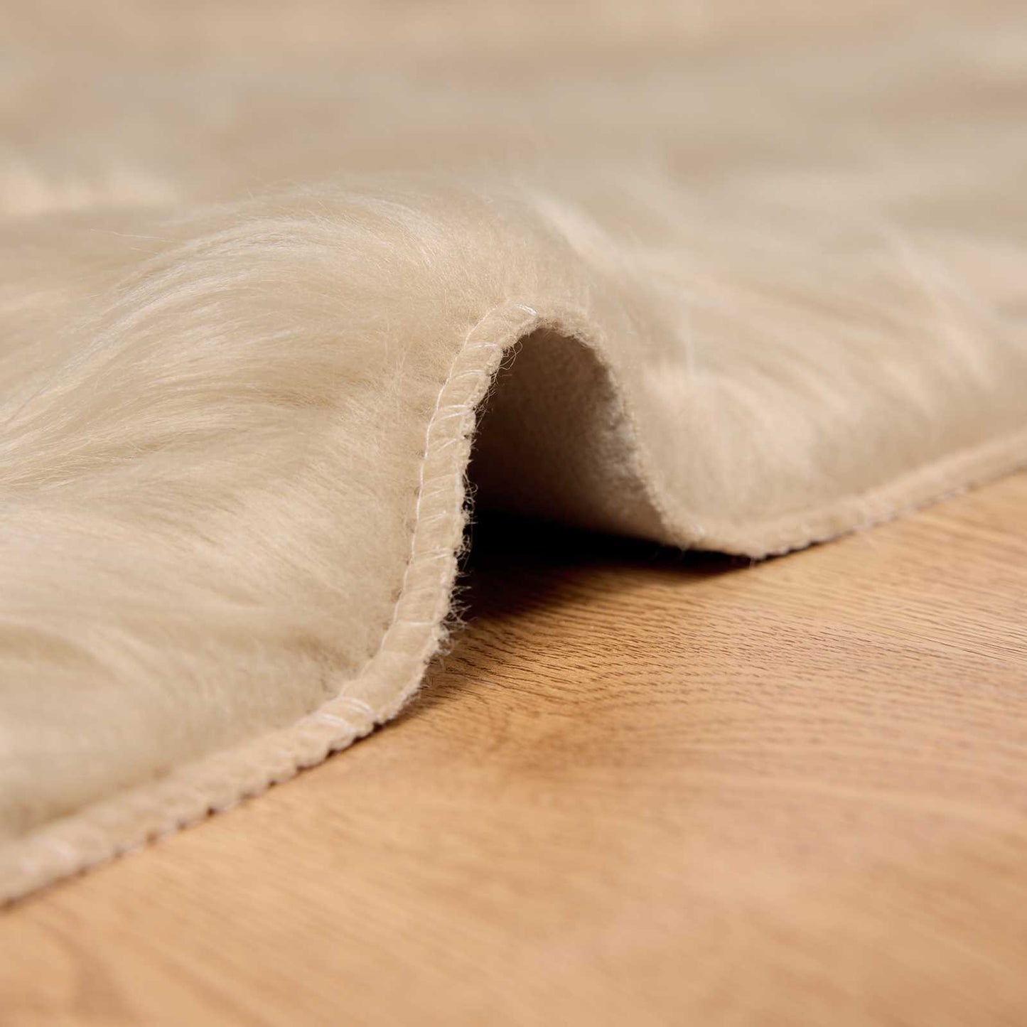 Fuskobbel lammeskindstæppe TAFALLA Beige 240 x 340 cm Polyester