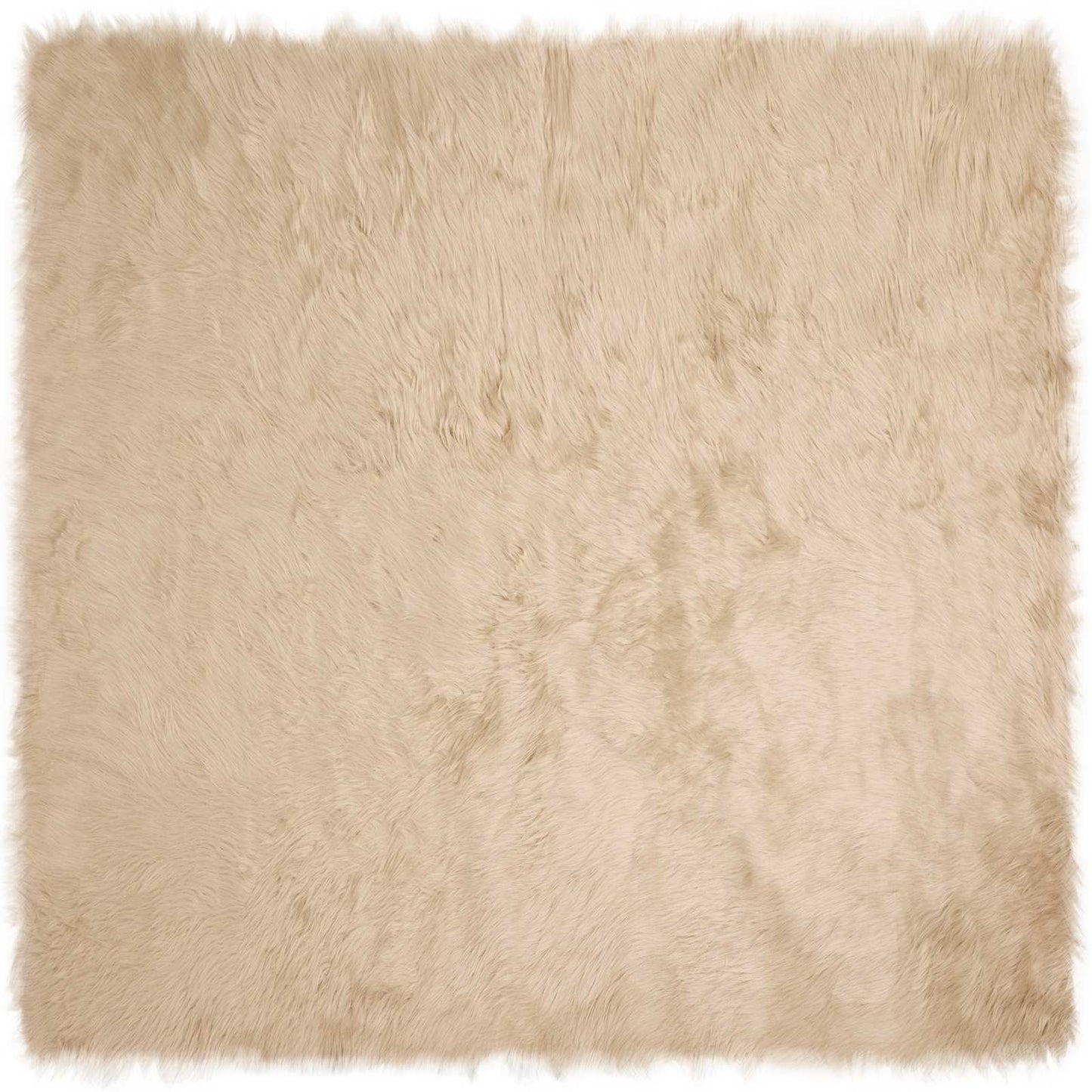 Fuskobbel lammeskindstæppe TAFALLA Beige 240 x 240 cm Polyester