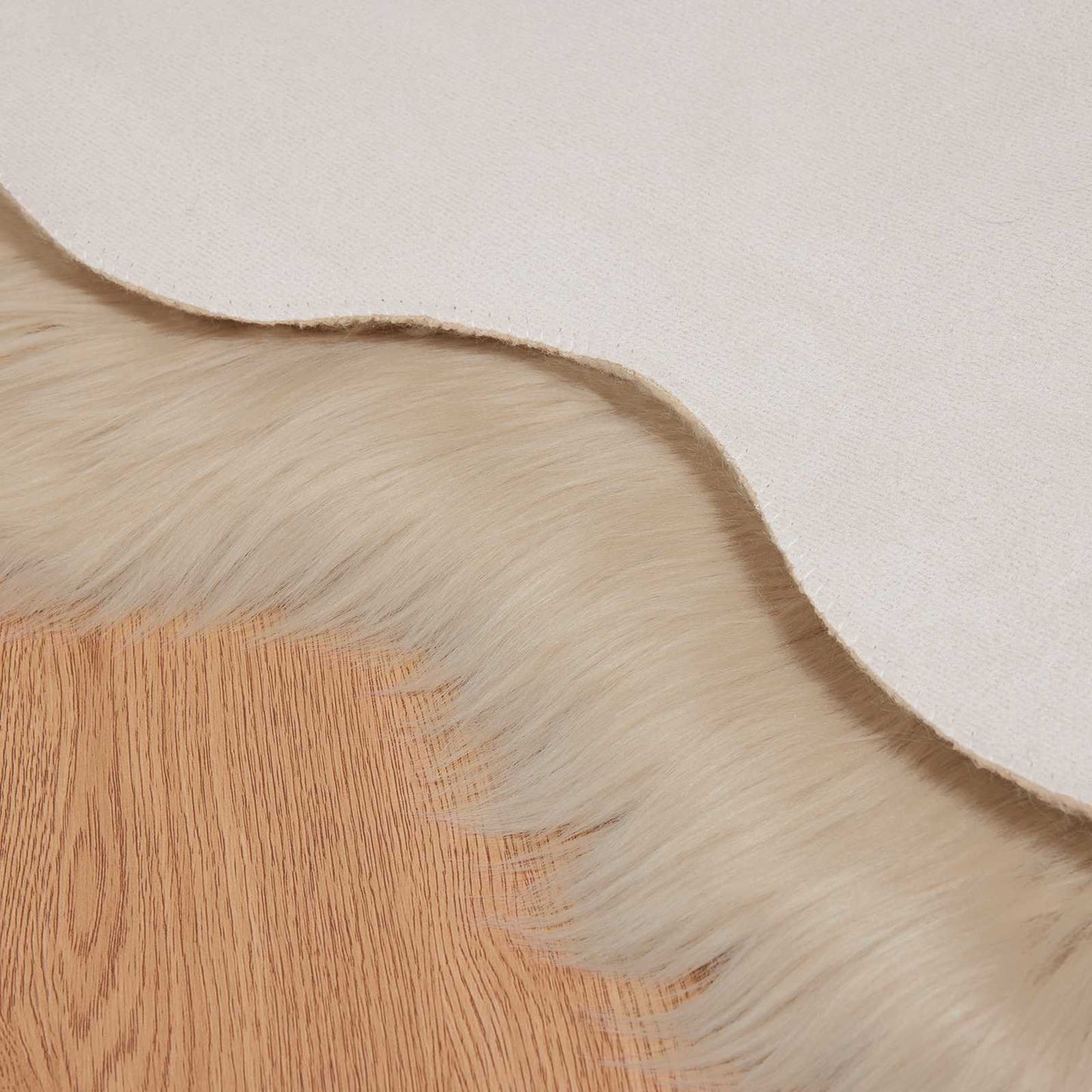 Fuskobbel lammeskindstæppe TAFALLA Beige 50 x 80 cm Polyester