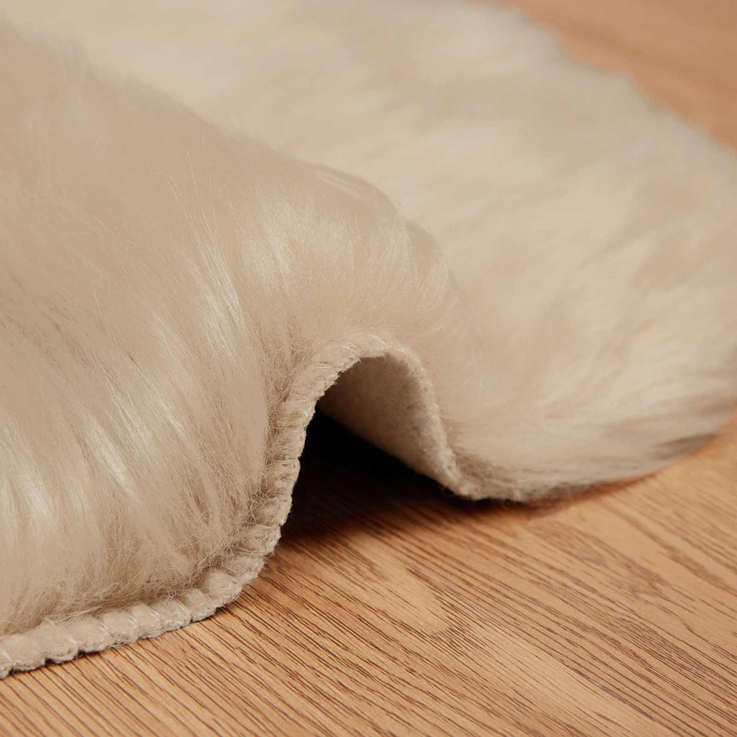 Fuskobbel lammeskindstæppe TAFALLA Beige 80 x 120 cm Polyester