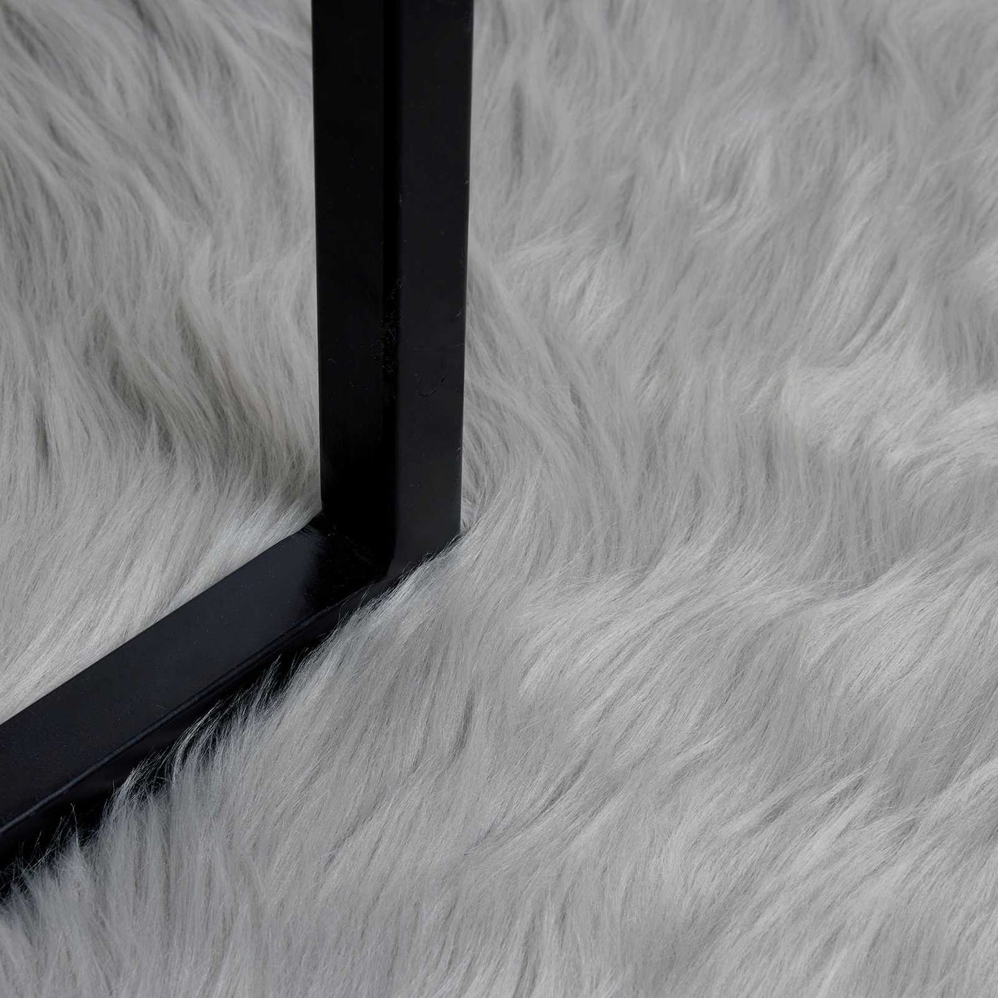 Fuskobbel lammeskindstæppe TAFALLA Grå Ø 100 cm Polyester